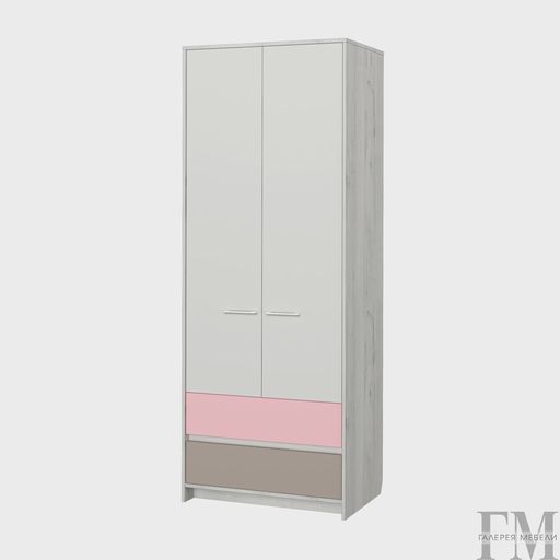 Двухстворчатый шкаф «Зефир 2», розовый